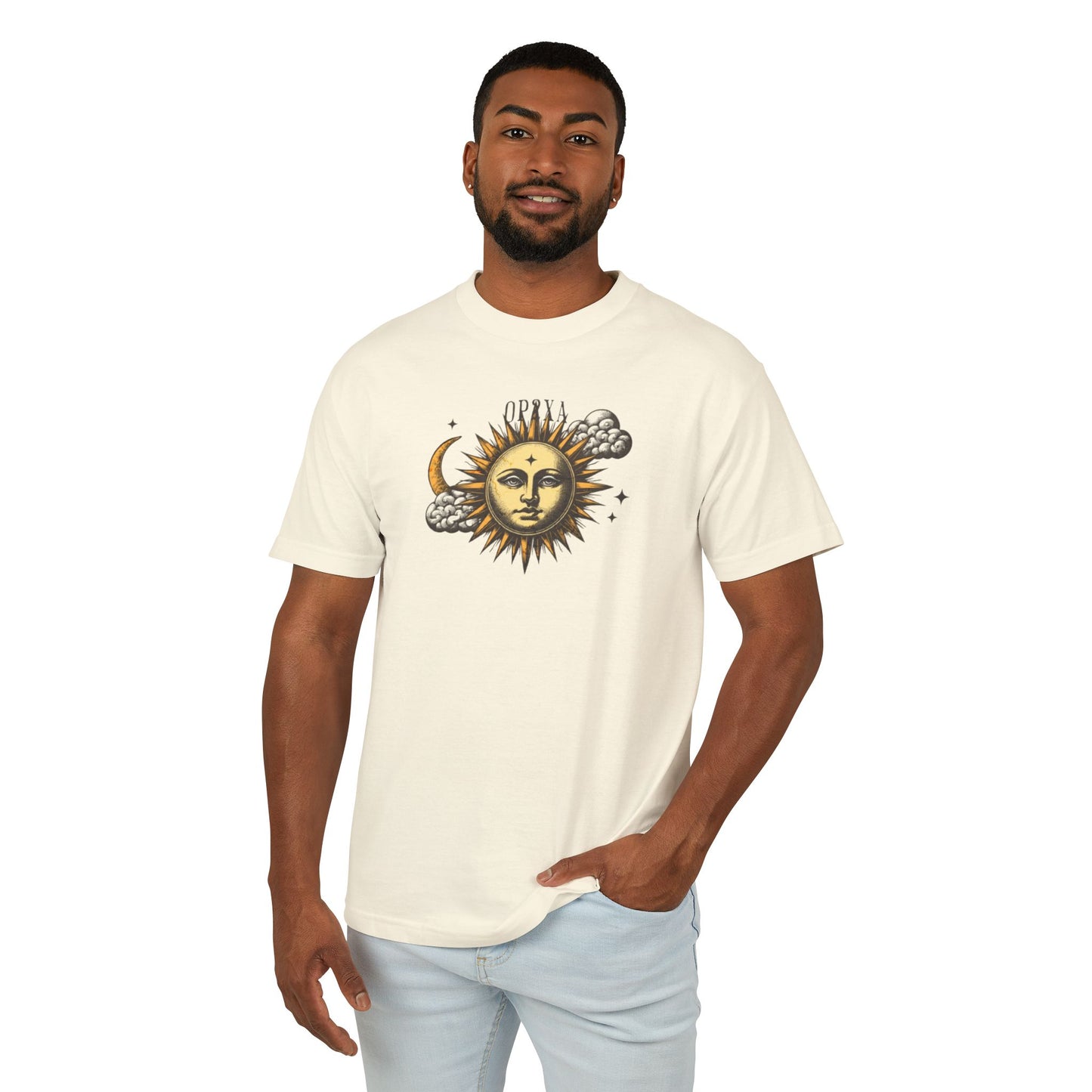 Oppa Sun and Clouds Unisex Heavyweight Cotton Graphic Tee