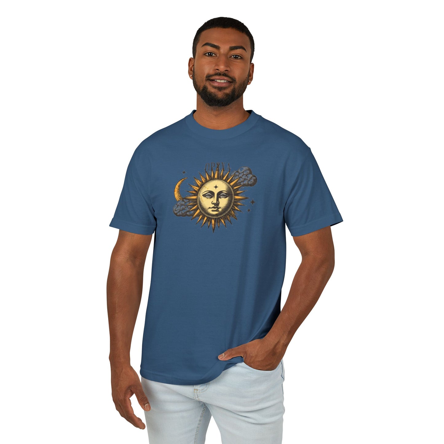 Oppa Sun and Clouds Unisex Heavyweight Cotton Graphic Tee