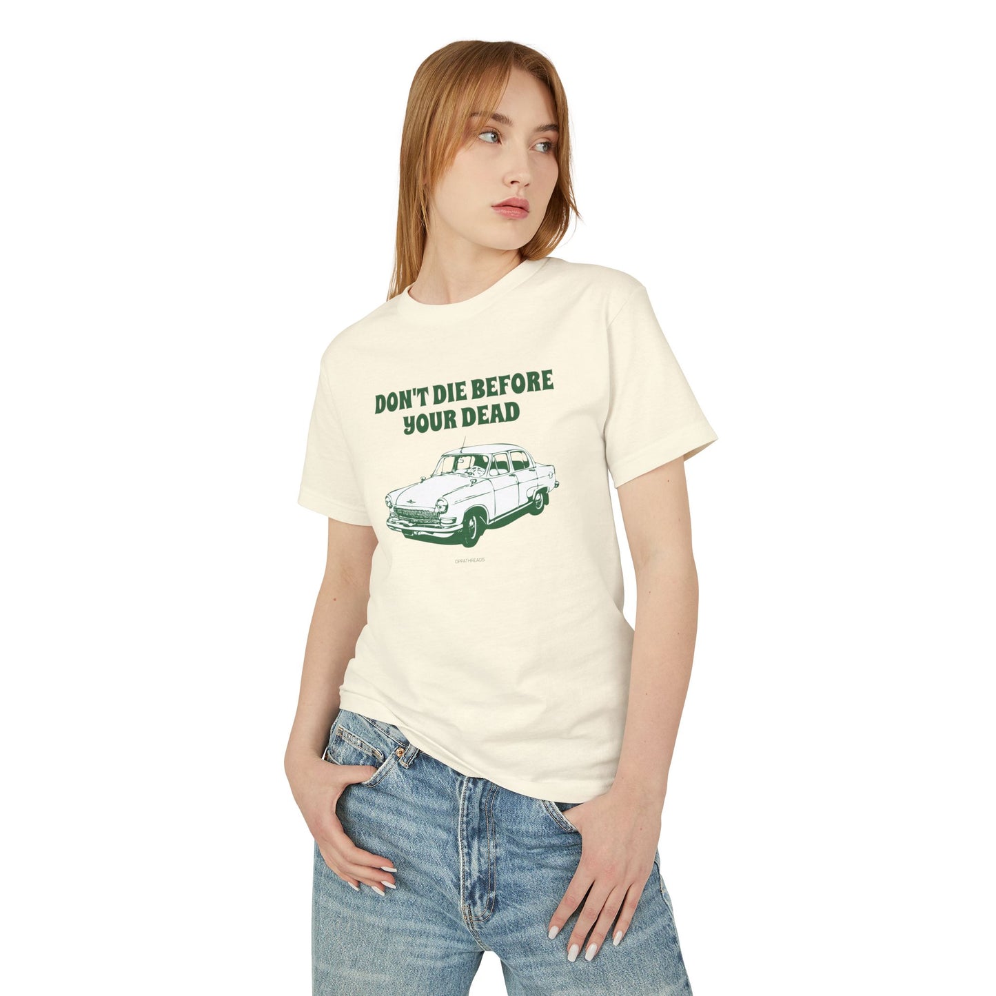 Oppa 'Don't Die Before Your Dead' Unisex Heavyweight Cotton Graphic Tee