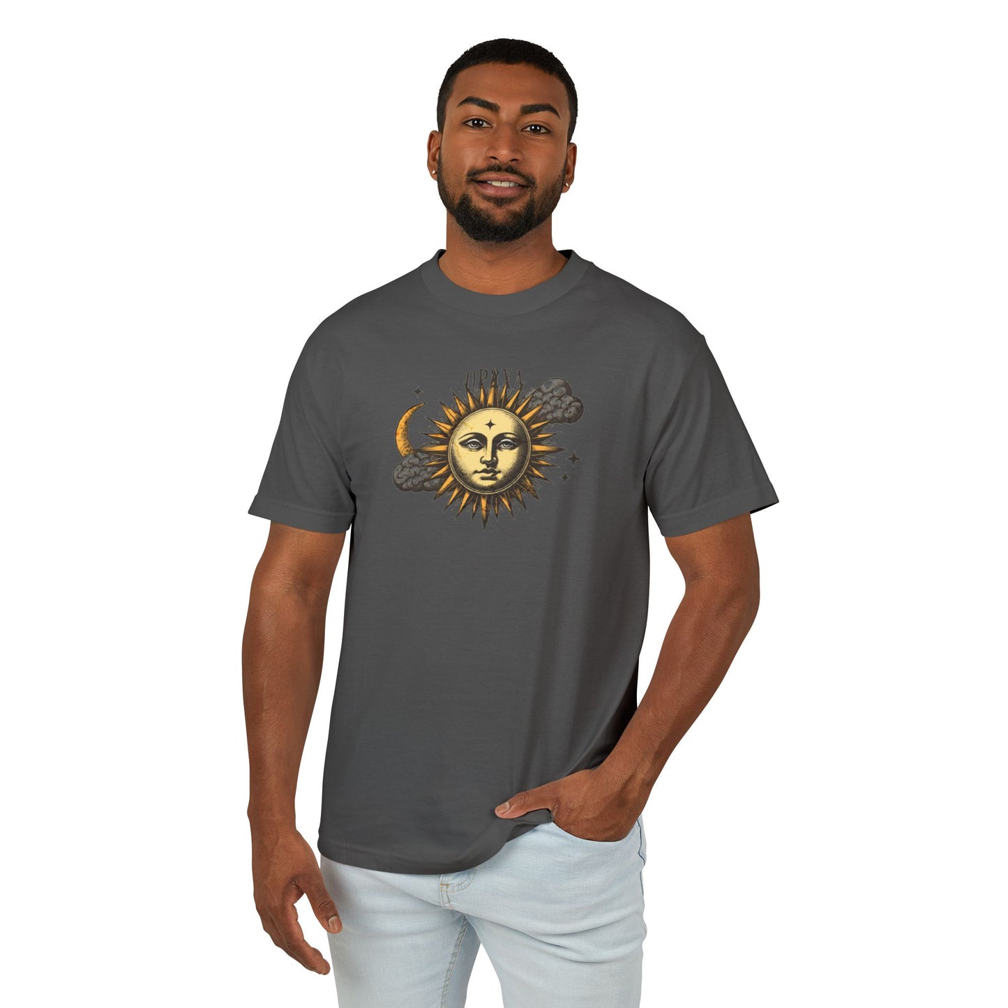 Oppa Sun and Clouds Unisex Heavyweight Cotton Graphic Tee