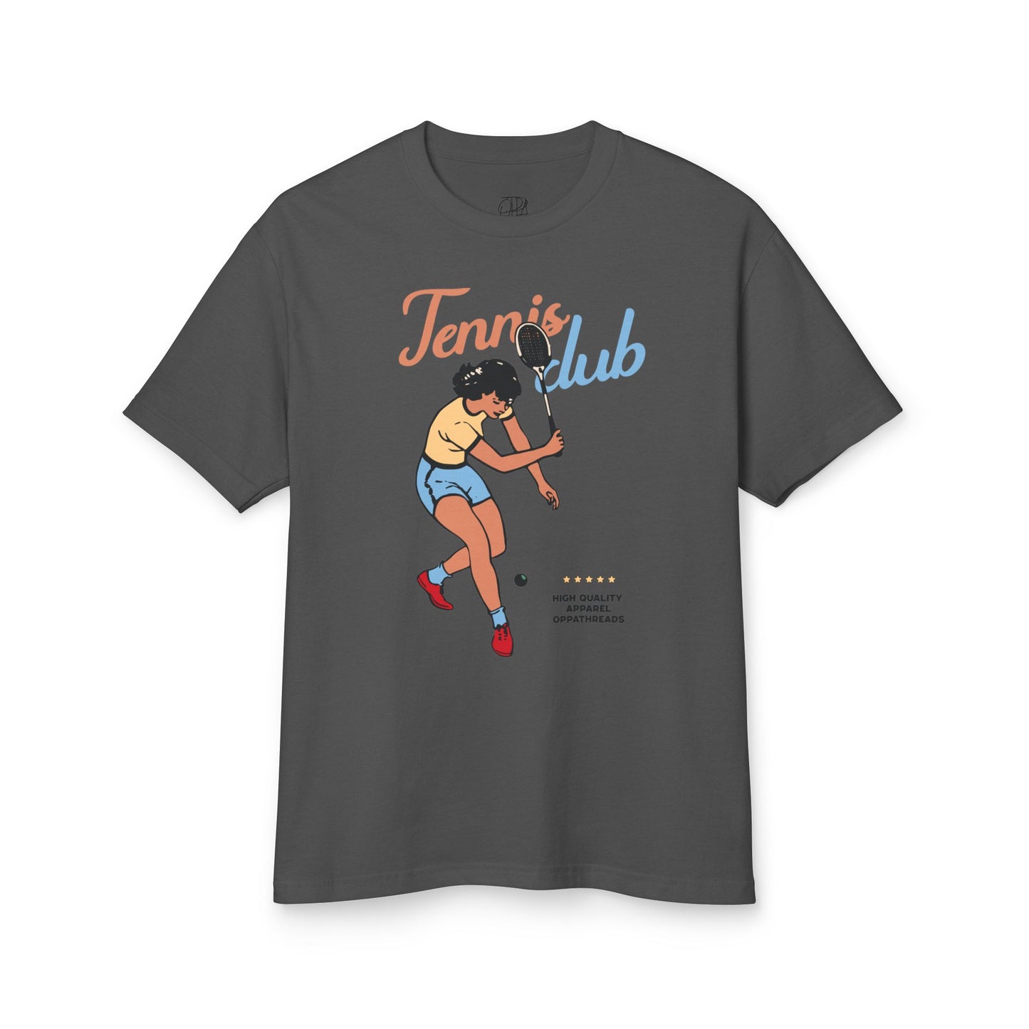 Oppa Retro Tennis Club Unisex Heavyweight Cotton Graphic Tee
