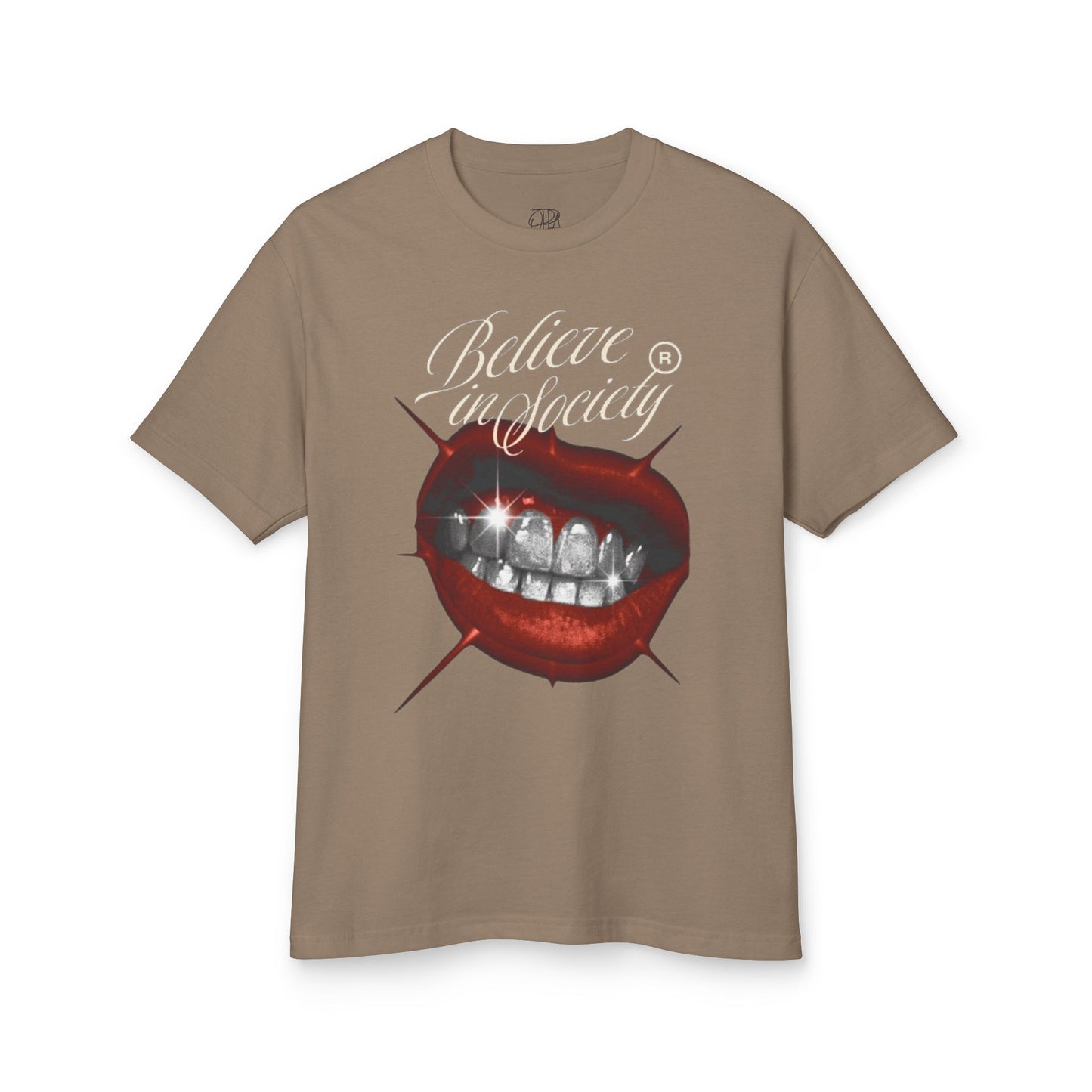 Oppa 'Believe in Society' Unisex Heavyweight Cotton Graphic Tee
