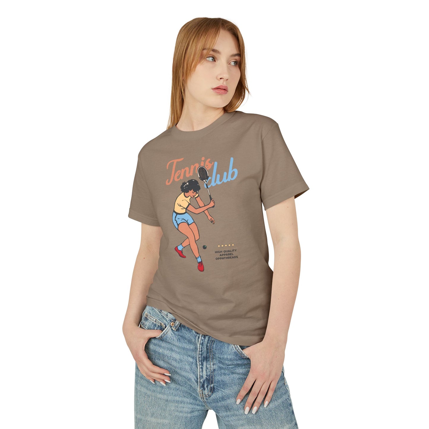Oppa Retro Tennis Club Unisex Heavyweight Cotton Graphic Tee