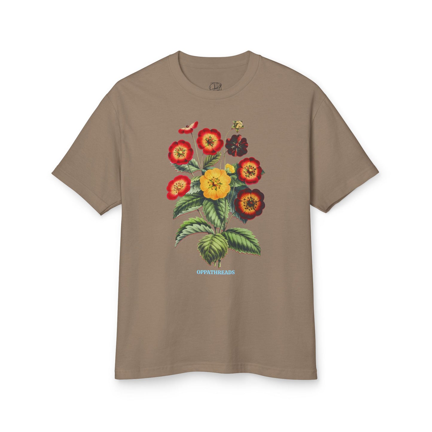 Oppa Vintage Floral Unisex Heavyweight Cotton Graphic Tee