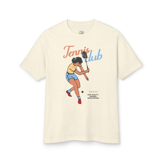 Oppa Retro Tennis Club Unisex Heavyweight Cotton Graphic Tee