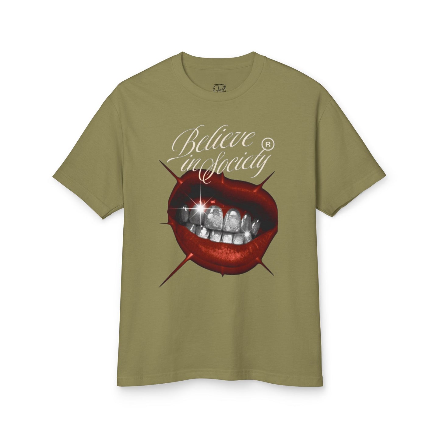 Oppa 'Believe in Society' Unisex Heavyweight Cotton Graphic Tee