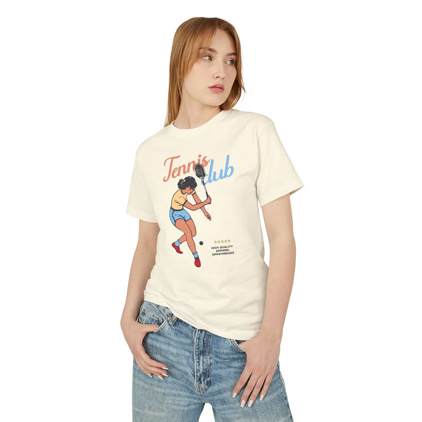 Oppa Retro Tennis Club Unisex Heavyweight Cotton Graphic Tee