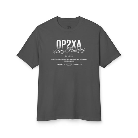 Oppa Stay Hungry Unisex Heavyweight Cotton Graphic Tee