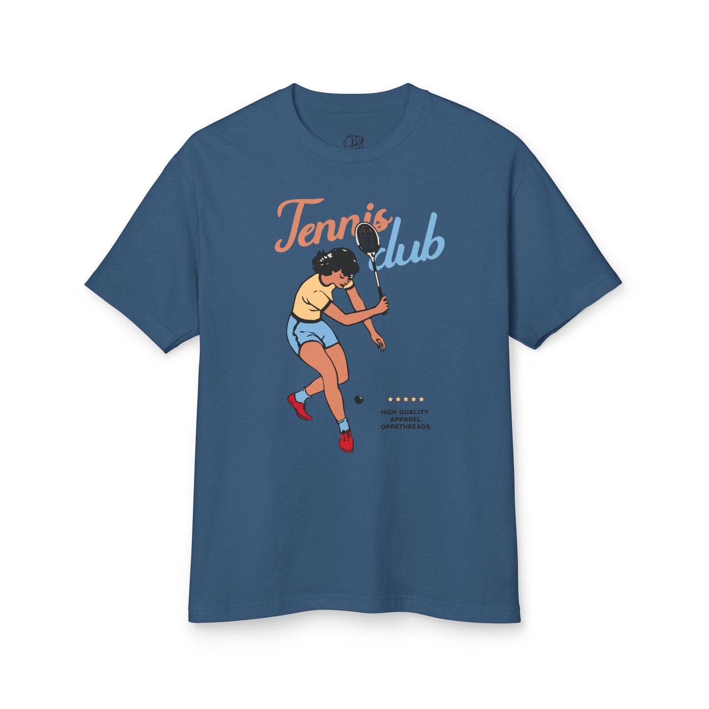 Oppa Retro Tennis Club Unisex Heavyweight Cotton Graphic Tee