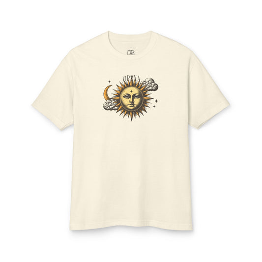 Oppa Sun and Clouds Unisex Heavyweight Cotton Graphic Tee