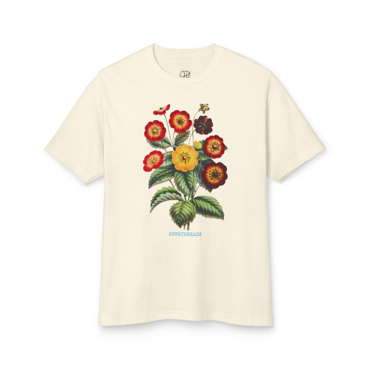 Oppa Vintage Floral Unisex Heavyweight Cotton Graphic Tee