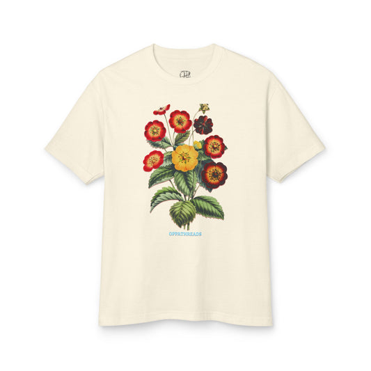 Oppa Vintage Floral Unisex Heavyweight Cotton Graphic Tee