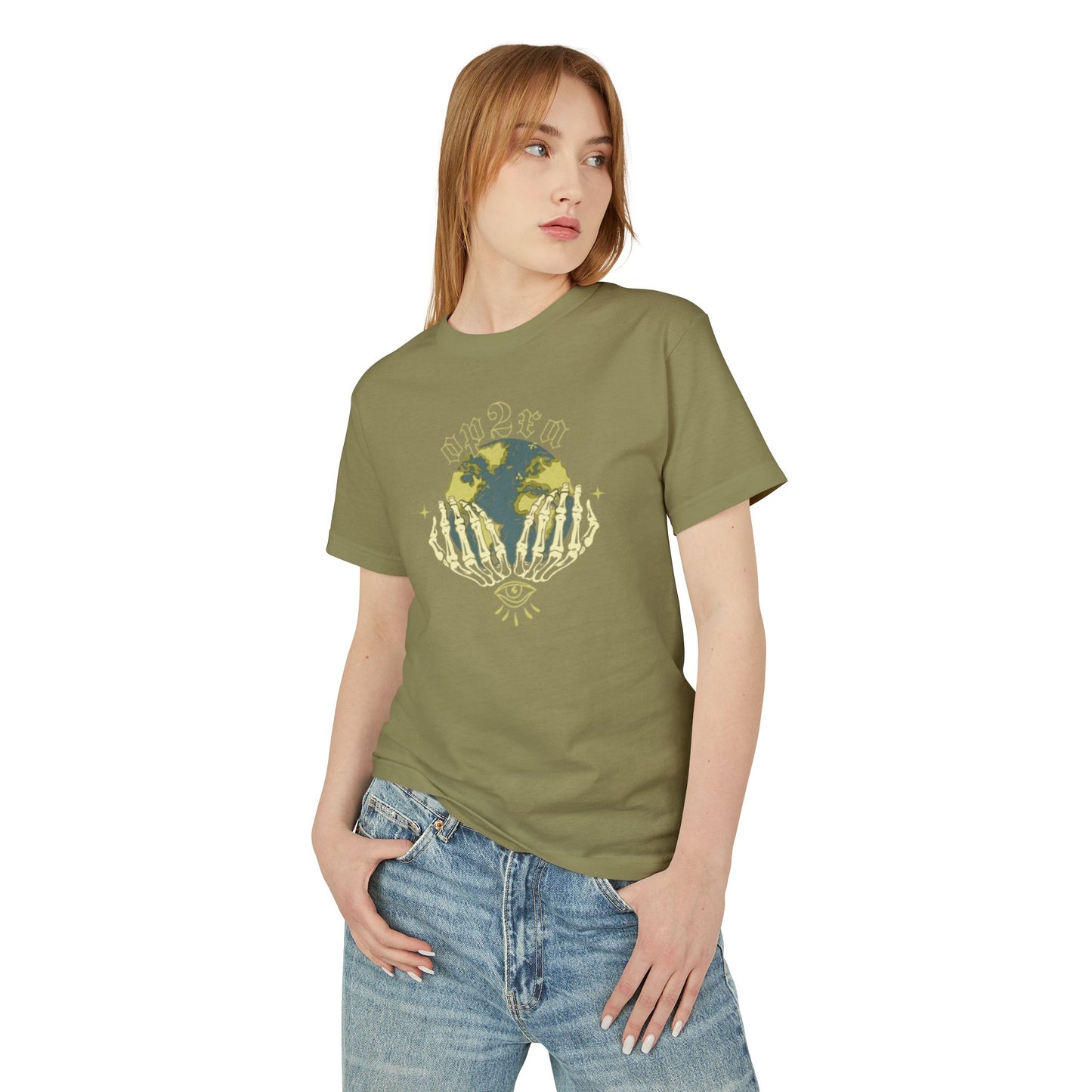 Oppa Earth Skeleton Unisex Heavyweight Cotton Graphic Tee