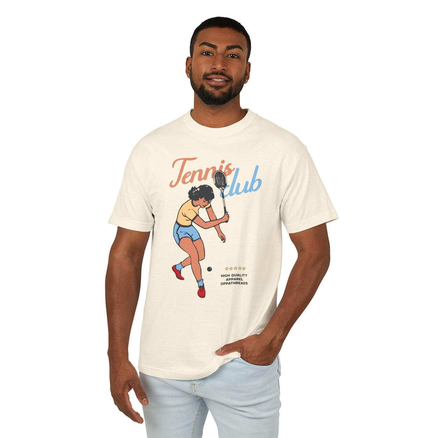 Oppa Retro Tennis Club Unisex Heavyweight Cotton Graphic Tee