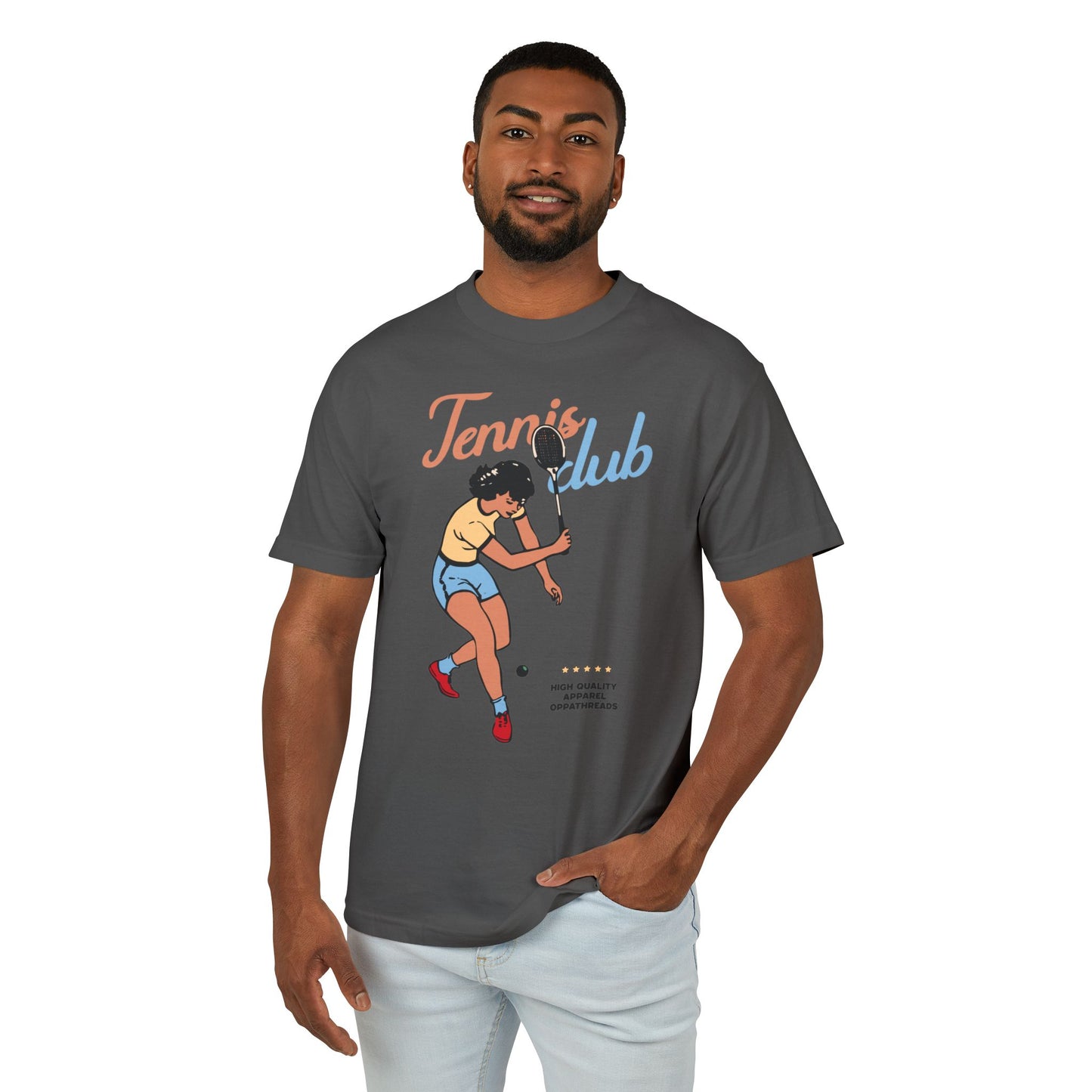 Oppa Retro Tennis Club Unisex Heavyweight Cotton Graphic Tee