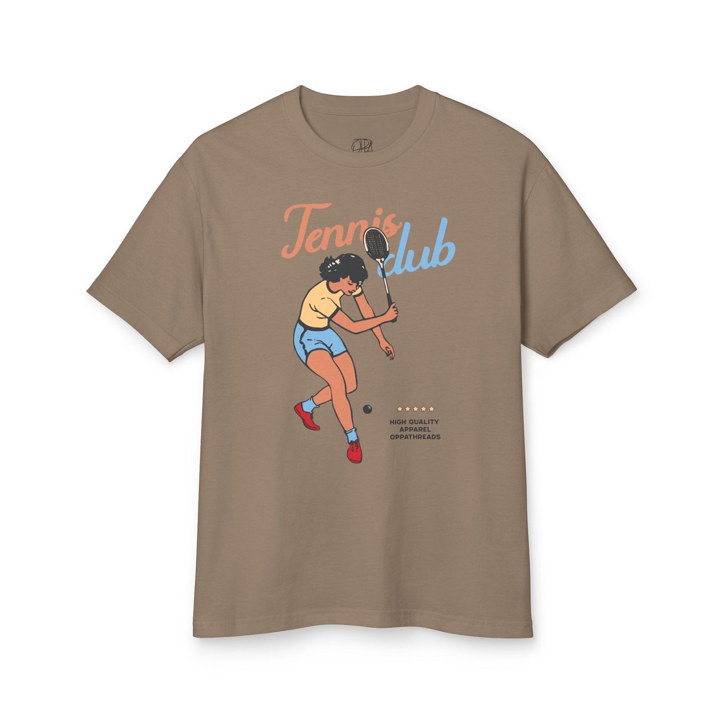 Oppa Retro Tennis Club Unisex Heavyweight Cotton Graphic Tee
