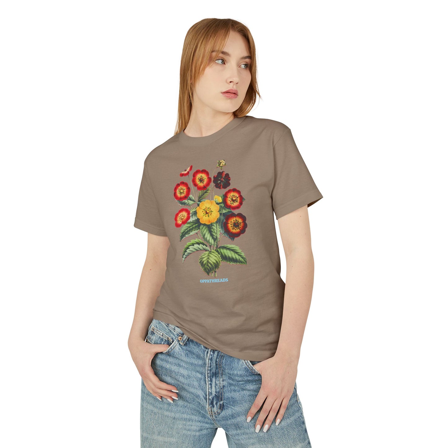 Oppa Vintage Floral Unisex Heavyweight Cotton Graphic Tee
