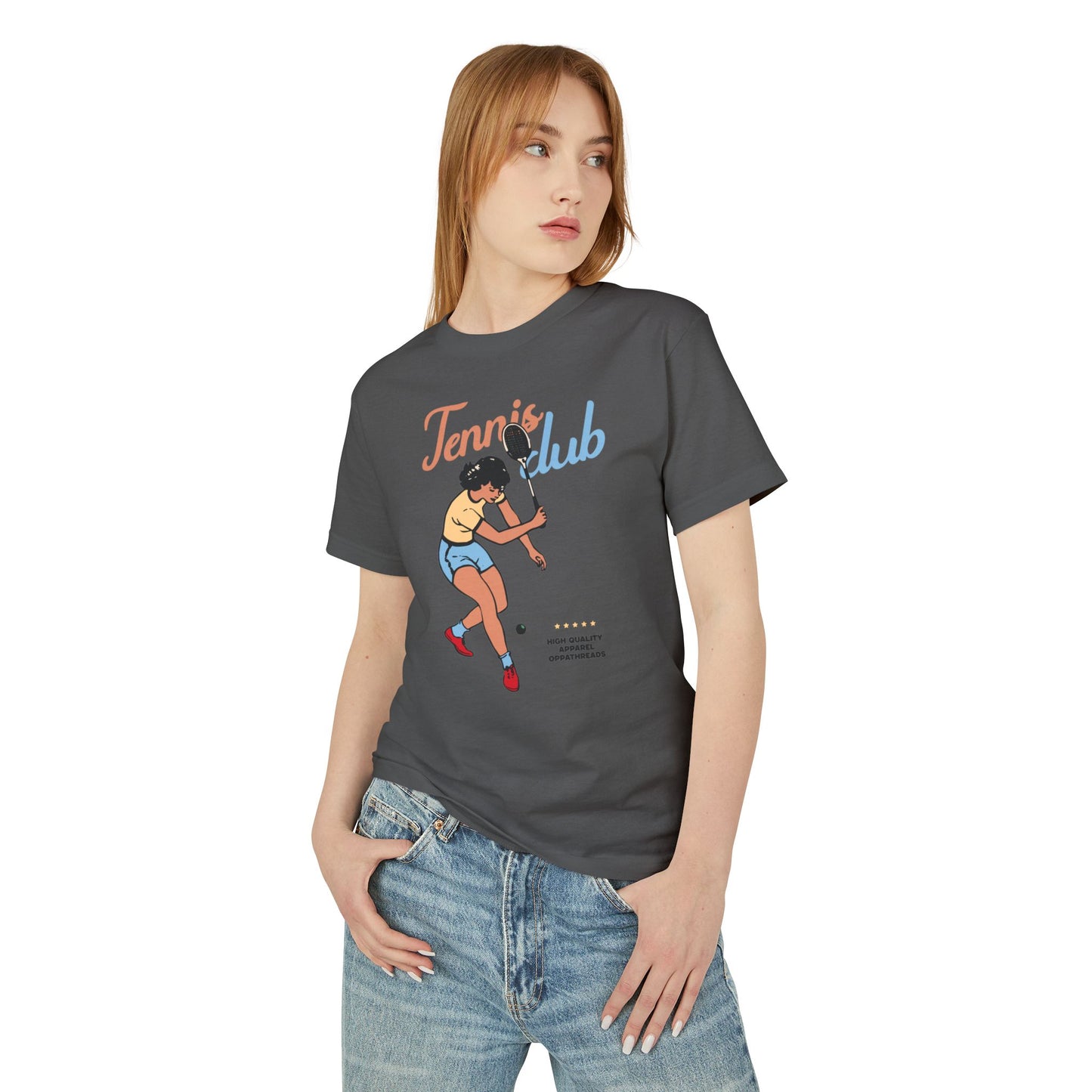 Oppa Retro Tennis Club Unisex Heavyweight Cotton Graphic Tee