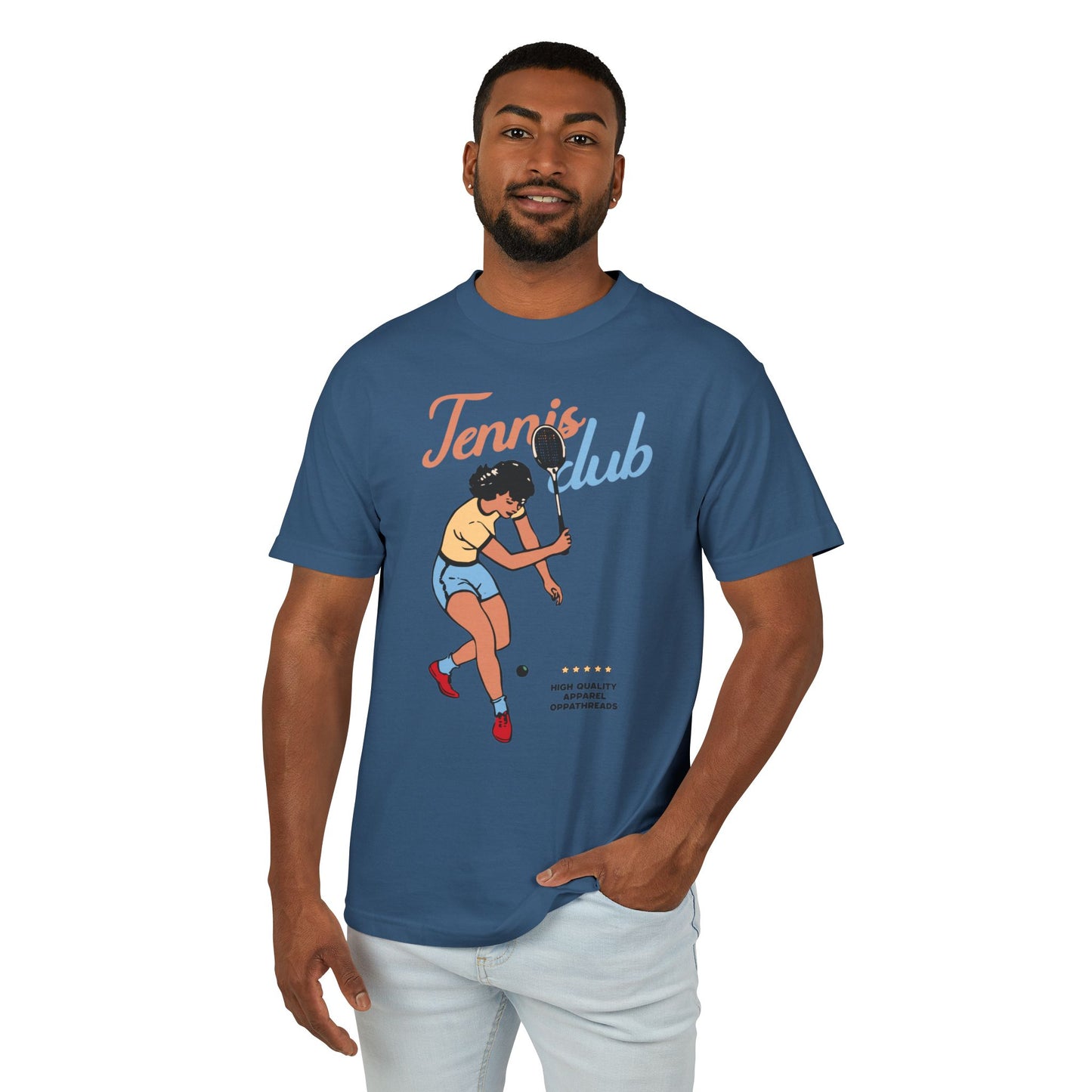 Oppa Retro Tennis Club Unisex Heavyweight Cotton Graphic Tee