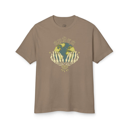 Oppa Earth Skeleton Unisex Heavyweight Cotton Graphic Tee