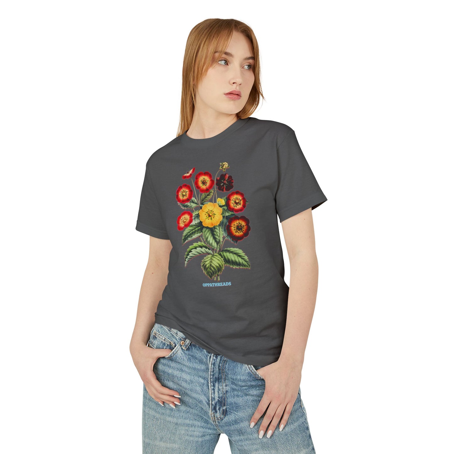 Oppa Vintage Floral Unisex Heavyweight Cotton Graphic Tee