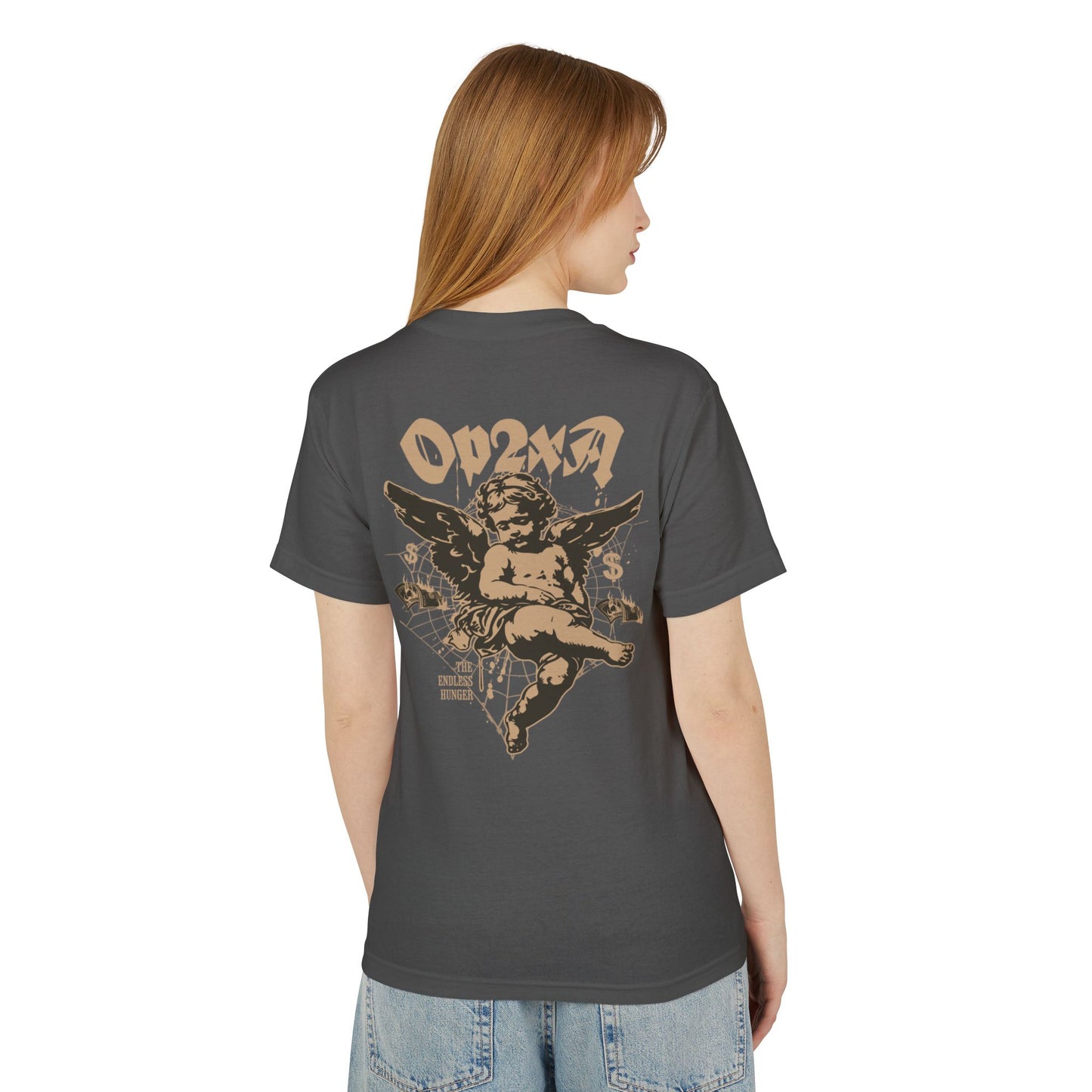 Oppa Vintage Greed Angel Unisex Heavyweight Cotton Graphic Tee