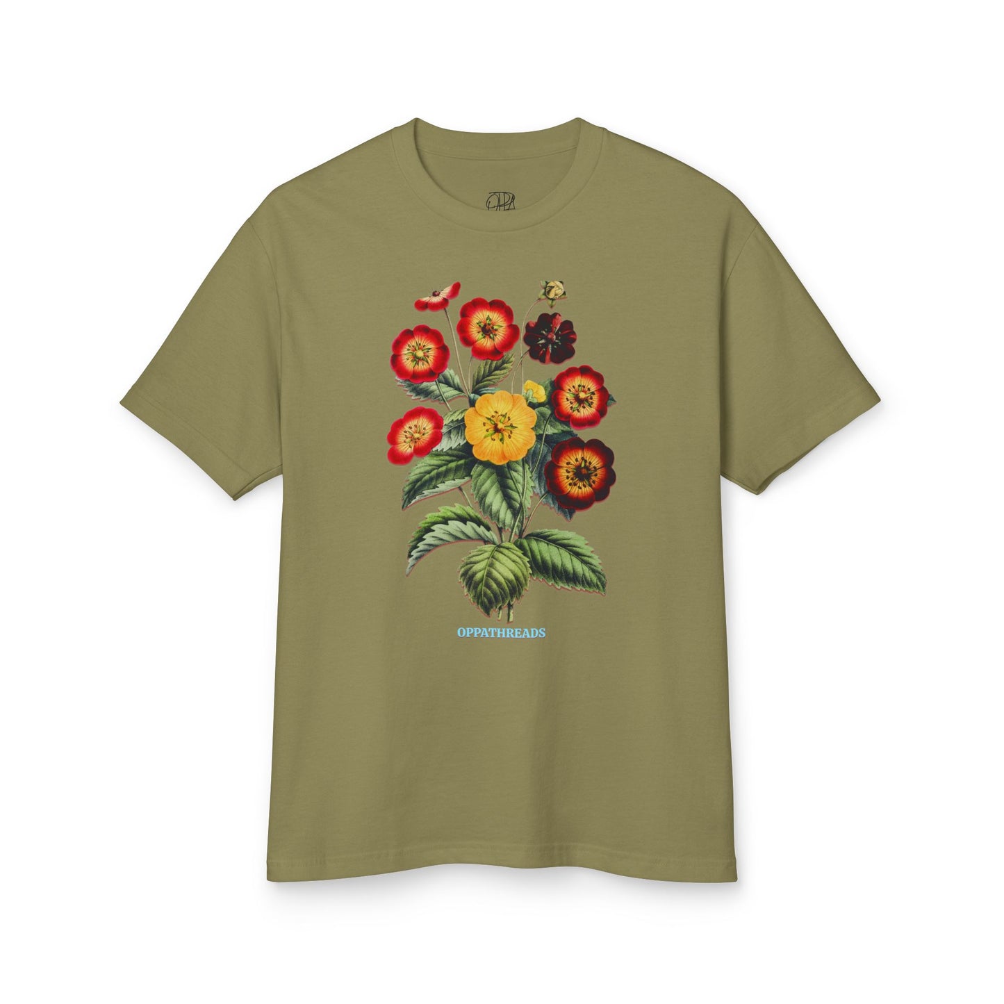 Oppa Vintage Floral Unisex Heavyweight Cotton Graphic Tee