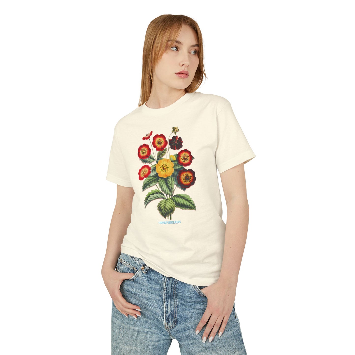 Oppa Vintage Floral Unisex Heavyweight Cotton Graphic Tee