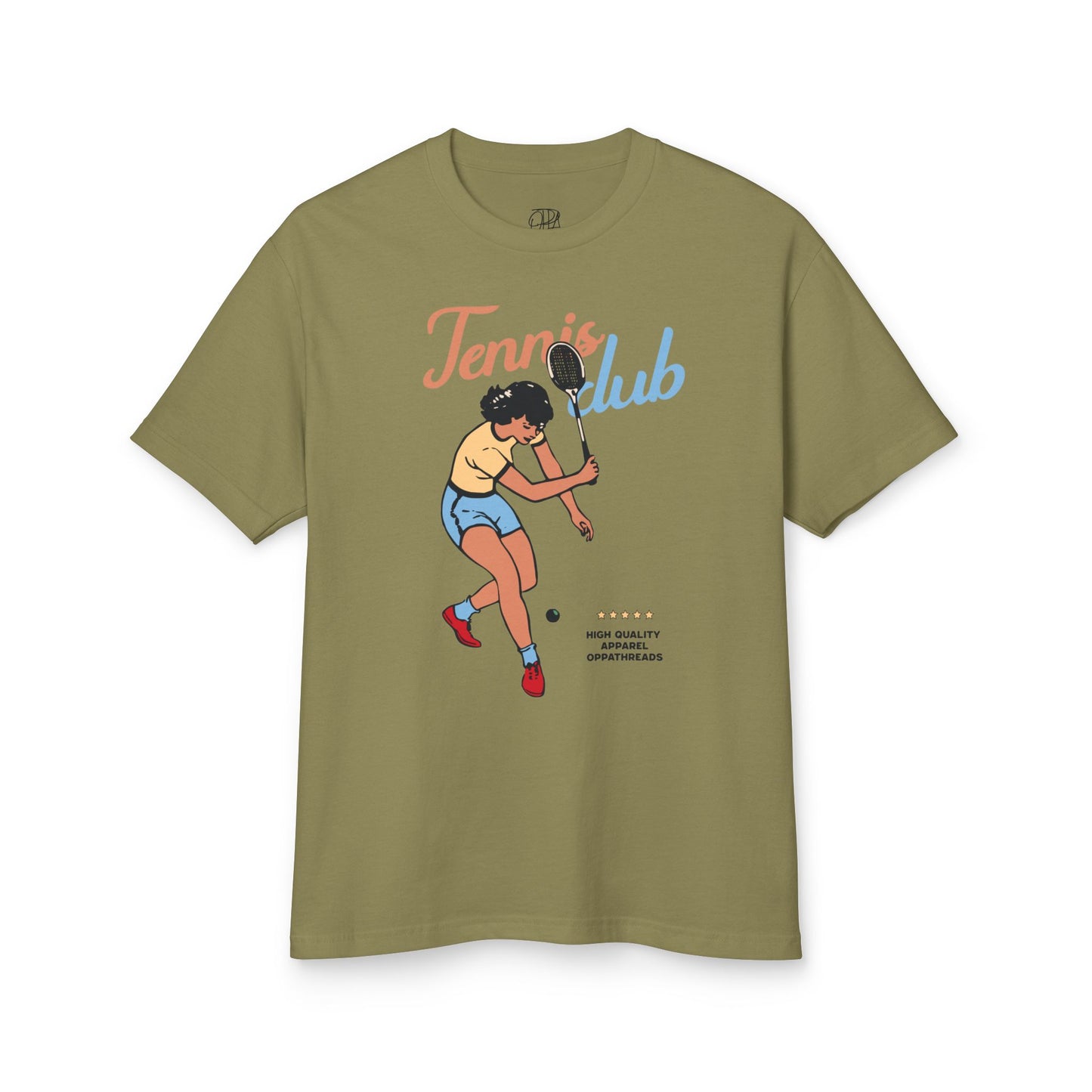 Oppa Retro Tennis Club Unisex Heavyweight Cotton Graphic Tee