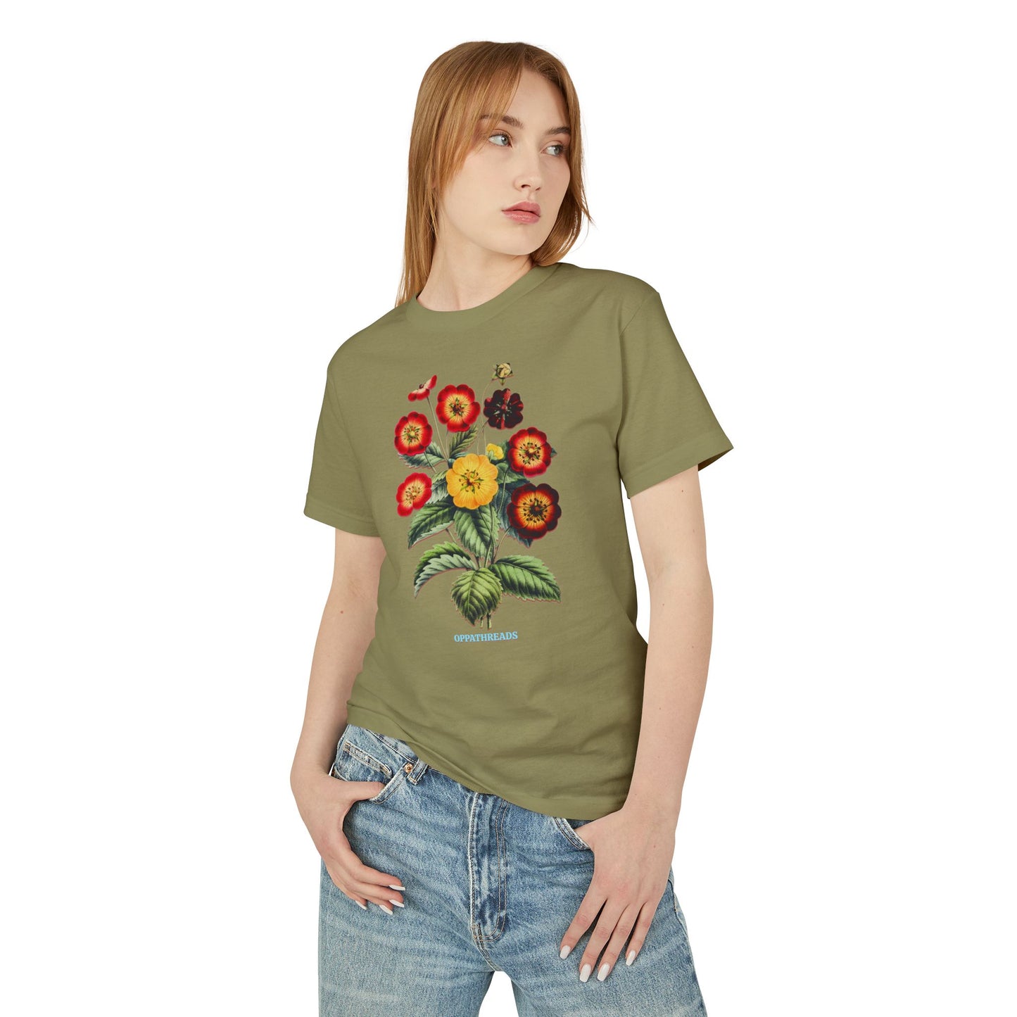 Oppa Vintage Floral Unisex Heavyweight Cotton Graphic Tee
