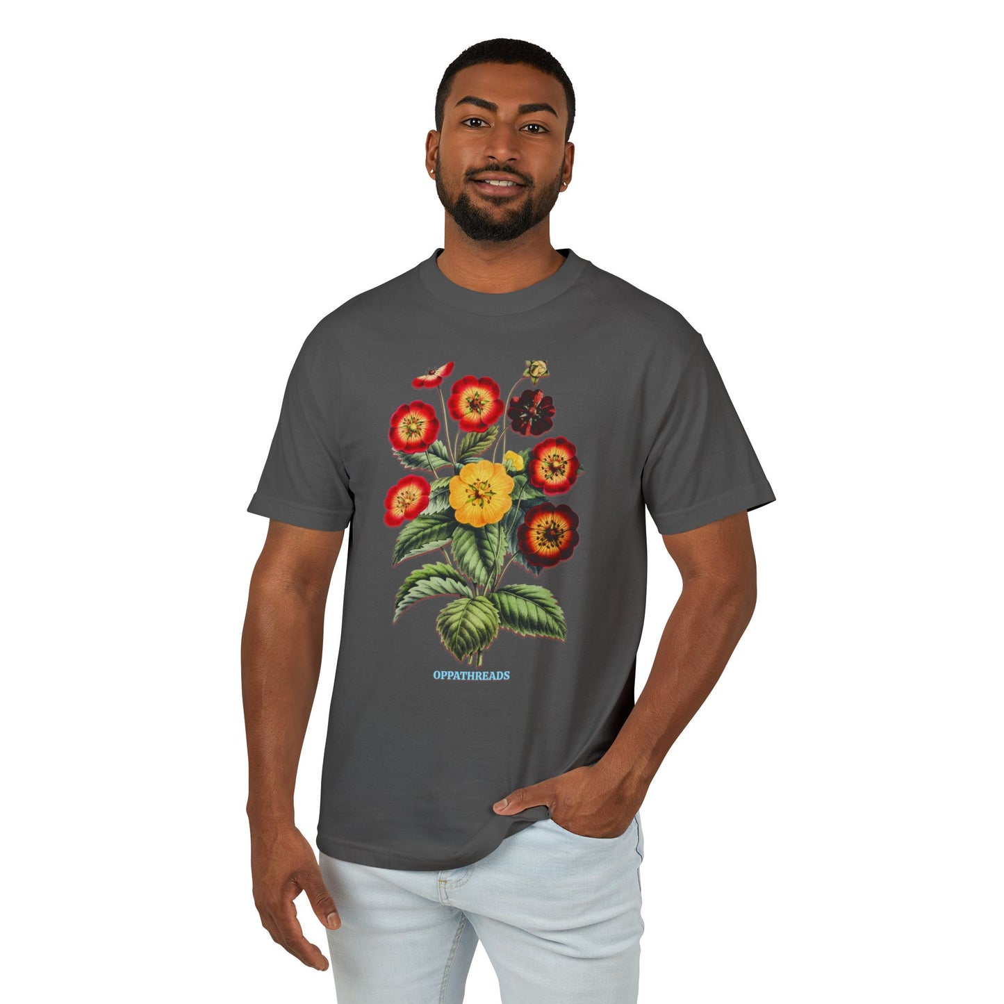 Oppa Vintage Floral Unisex Heavyweight Cotton Graphic Tee