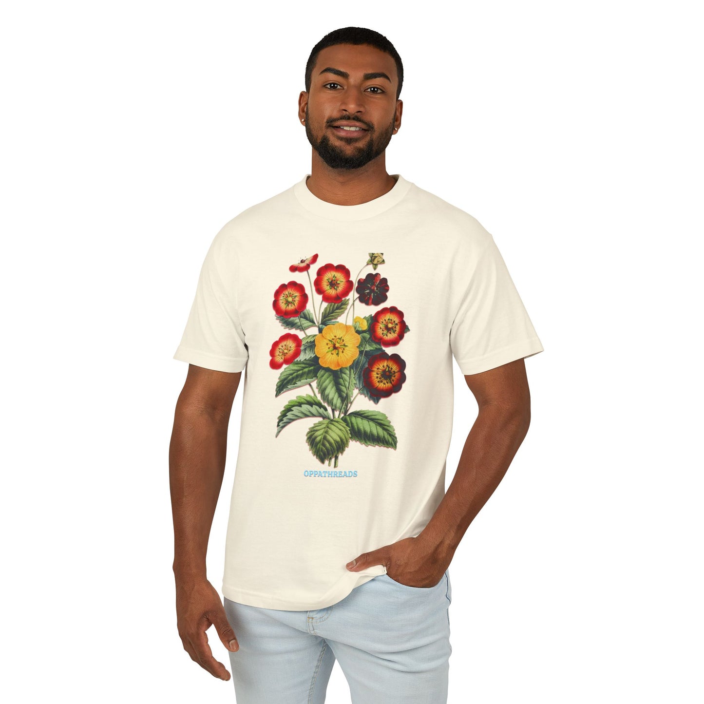 Oppa Vintage Floral Unisex Heavyweight Cotton Graphic Tee