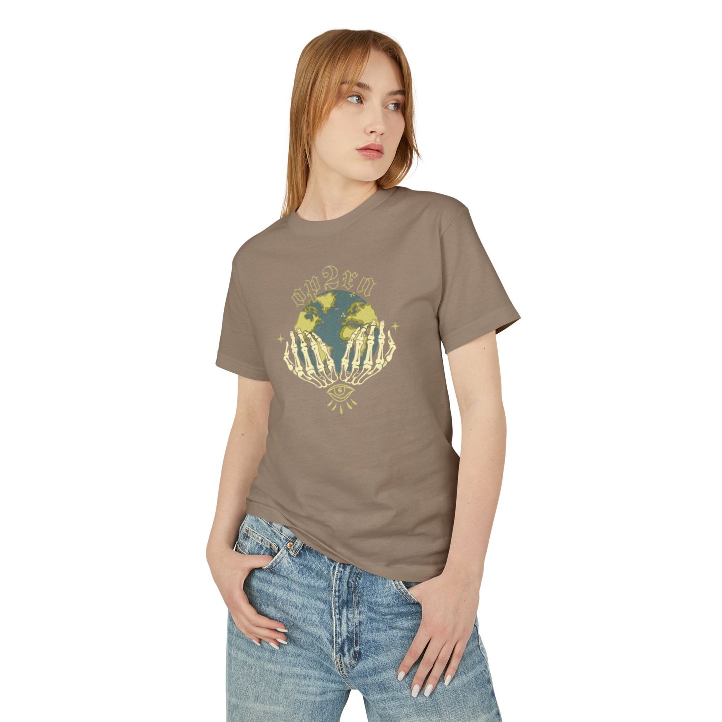 Oppa Earth Skeleton Unisex Heavyweight Cotton Graphic Tee