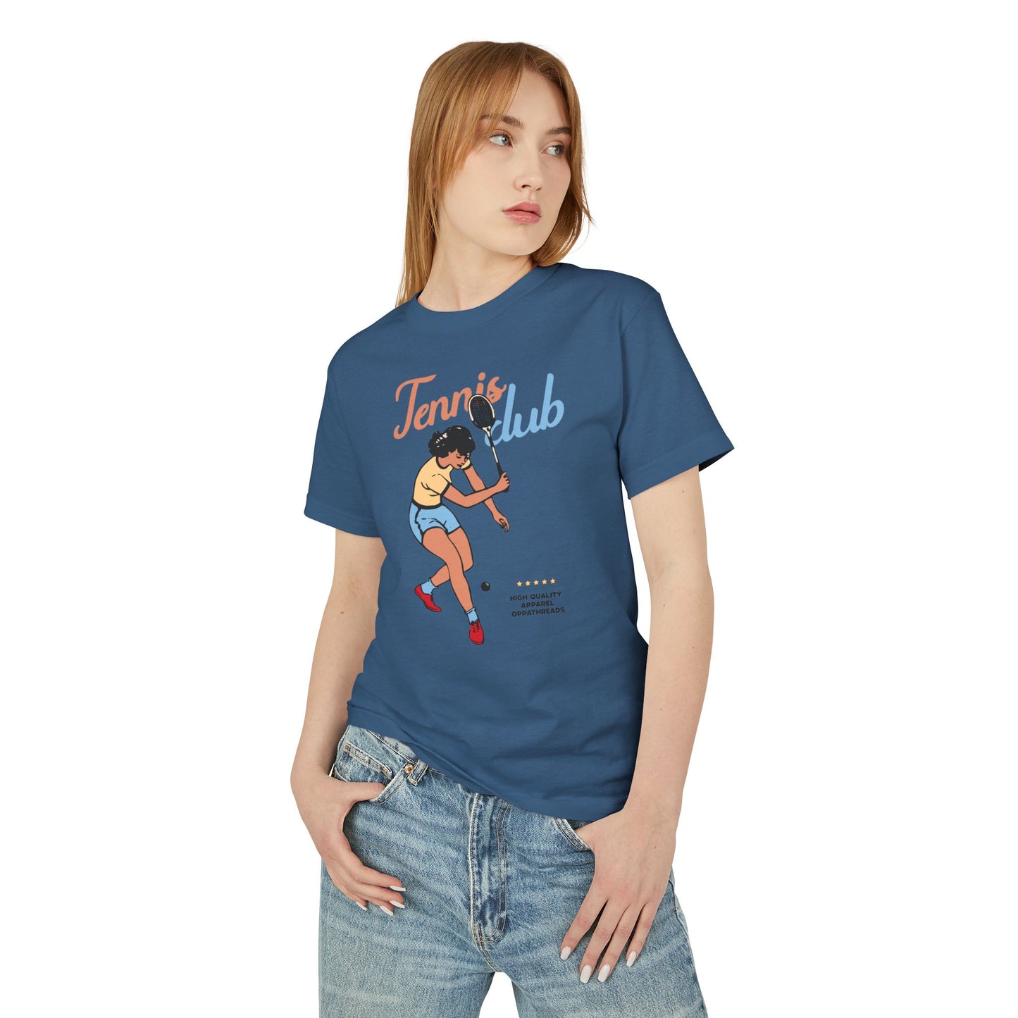 Oppa Retro Tennis Club Unisex Heavyweight Cotton Graphic Tee