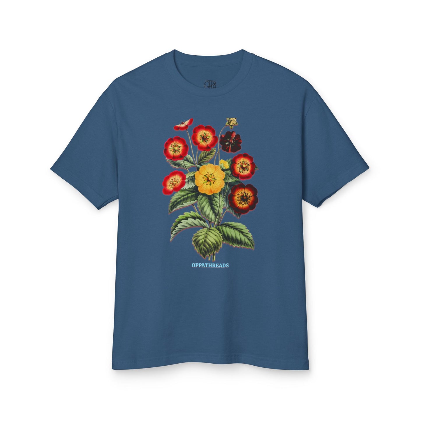 Oppa Vintage Floral Unisex Heavyweight Cotton Graphic Tee
