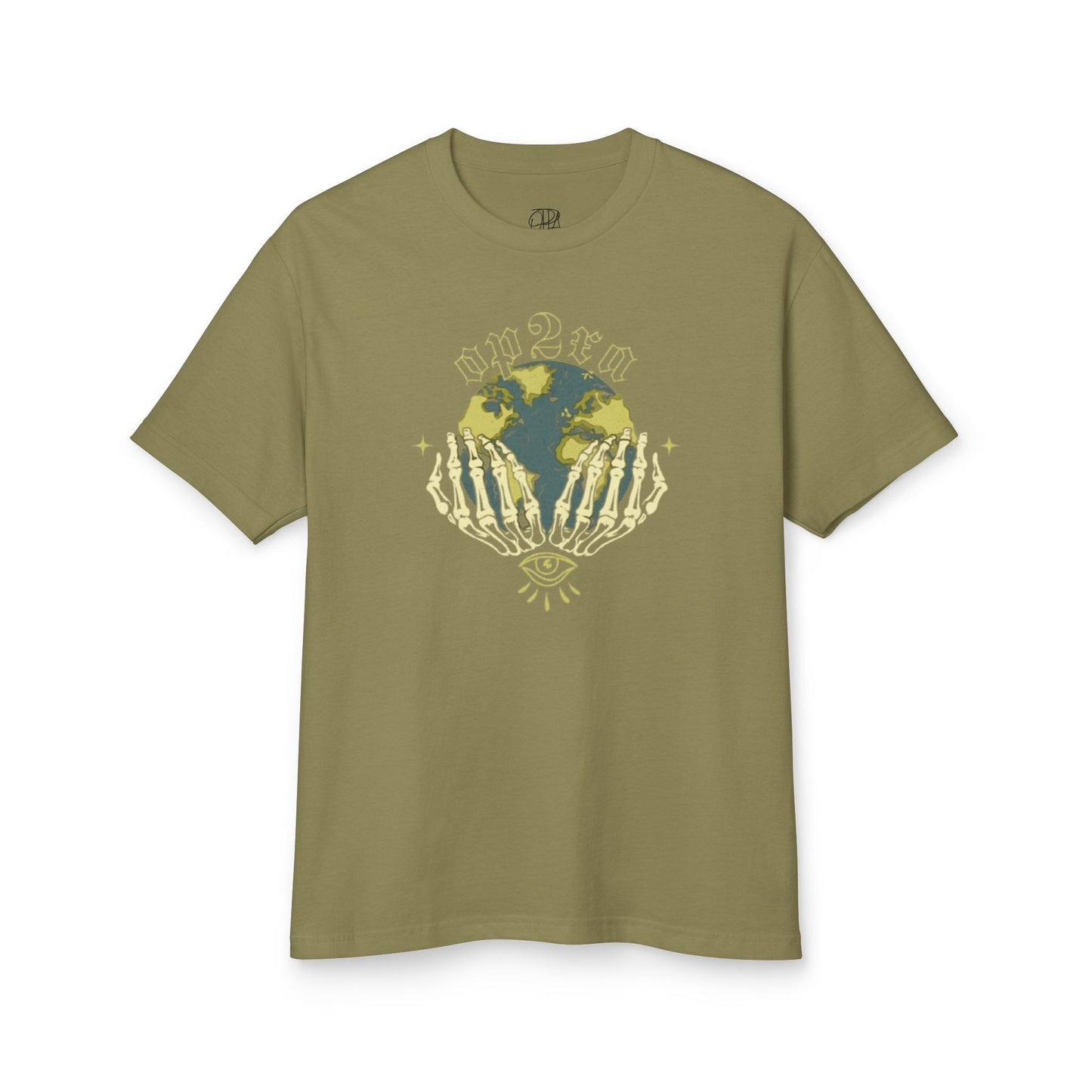 Oppa Earth Skeleton Unisex Heavyweight Cotton Graphic Tee