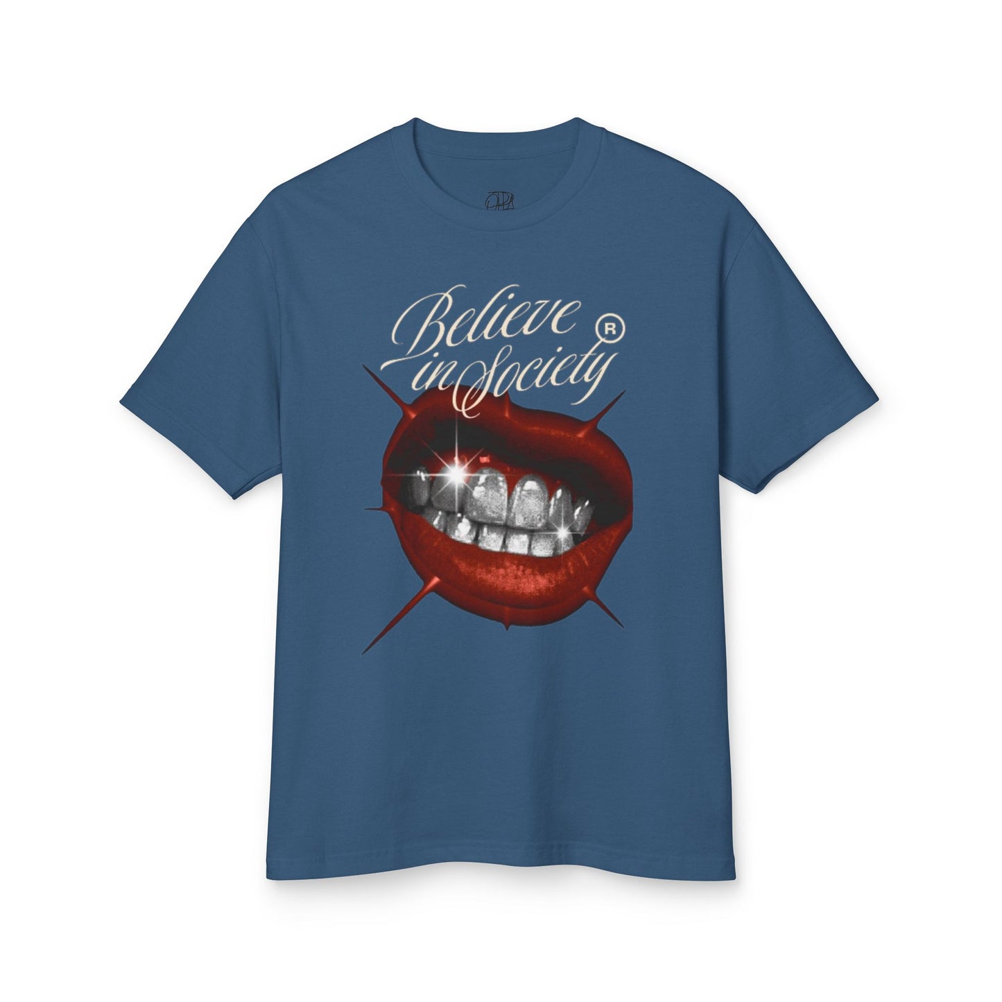 Oppa 'Believe in Society' Unisex Heavyweight Cotton Graphic Tee