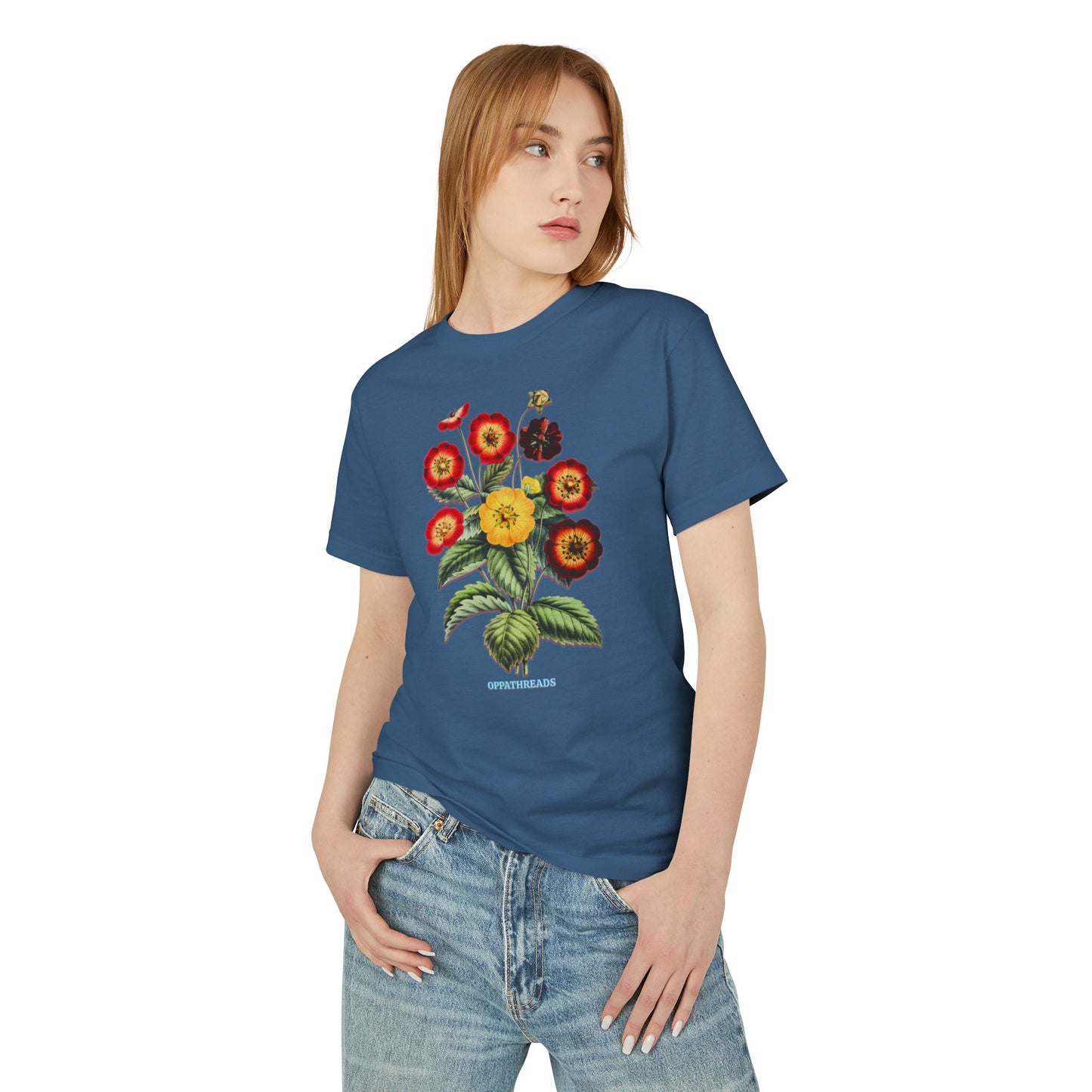 Oppa Vintage Floral Unisex Heavyweight Cotton Graphic Tee
